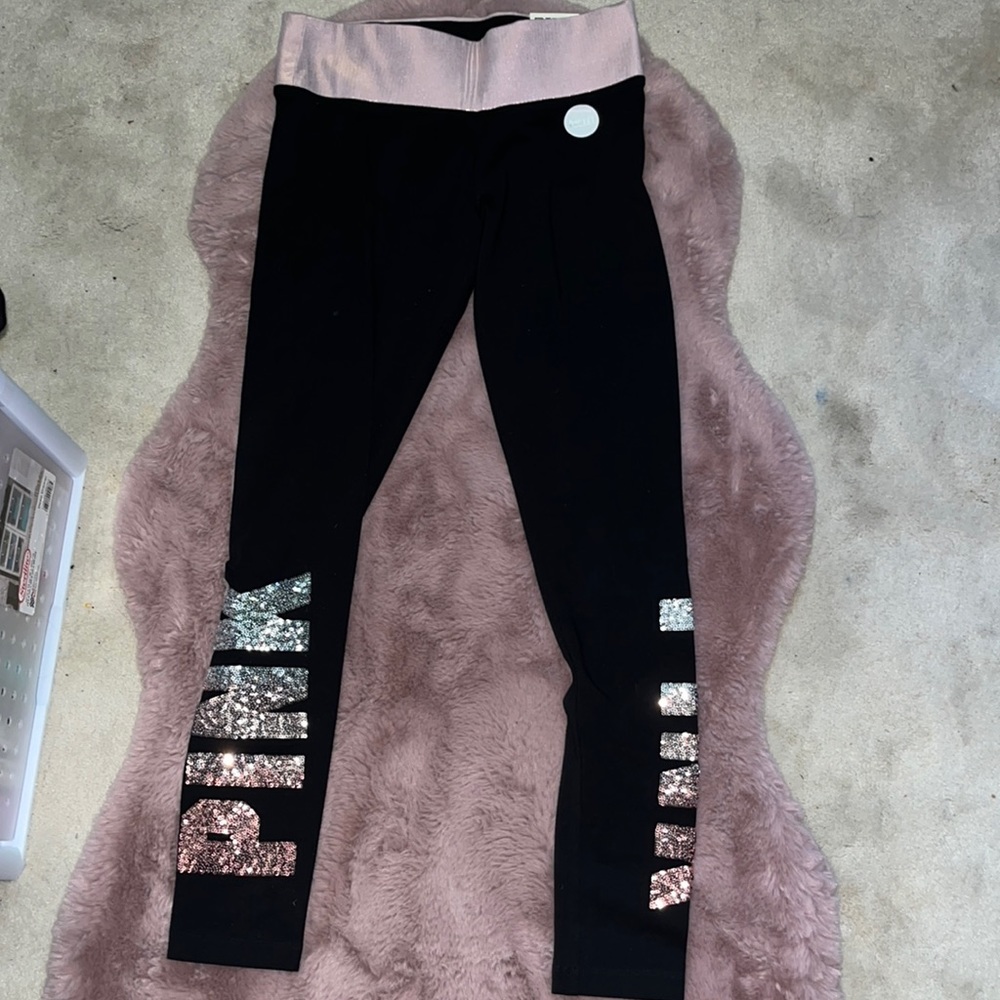 Victoria Secret, PINK, flat sequined legging. Small.